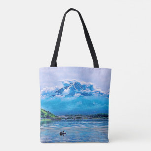 Bolso De Tela Diseño artístico japonés de acuarela pacífica