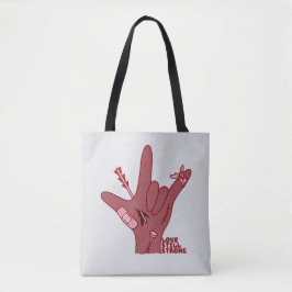 Bolso De Tela Diseño ASL ILY - Amor Herido Pero Todavía Fuerte