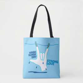 Bolso De Tela Diseño ASL - Lava, Enjuaga y Seca el Amor ILY