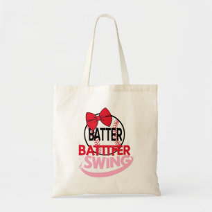 Bolso De Tela Diseño "Batter Batter Swing", con un tema de béisb