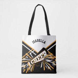 Bolso De Tela Diseño blanco, negro y del oro de la animadora