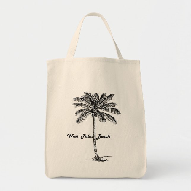 Bolso De Tela Diseño blanco y negro de West Palm Beach y de la (Frente)
