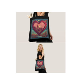 Bolso De Tela Diseño cardíaco