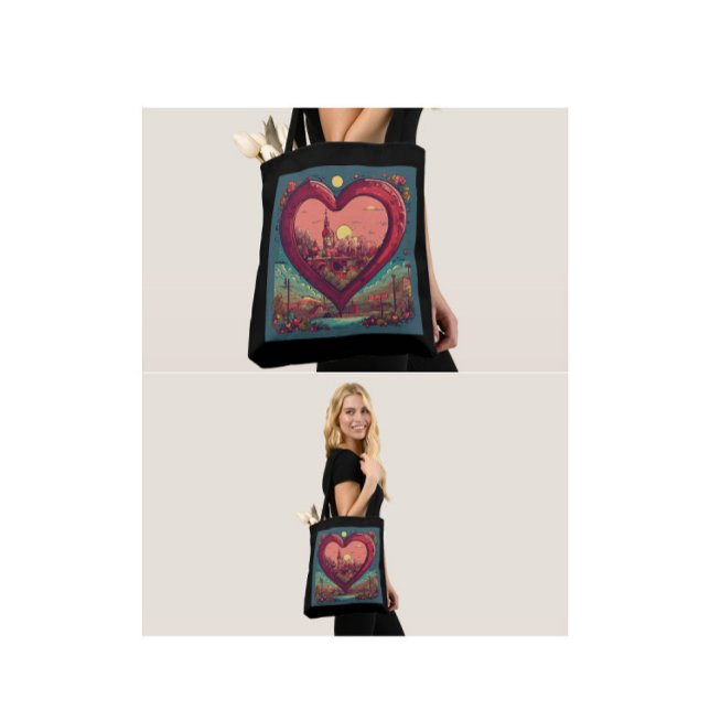 Bolso De Tela Diseño cardíaco (                Tote bag)