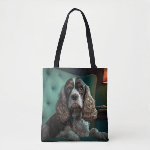 Bolso De Tela Diseño Clásico de Retrato de Cocker Spaniel Elegan