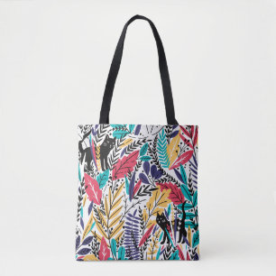 Bolso De Tela Diseño colorido de gatos de selva
