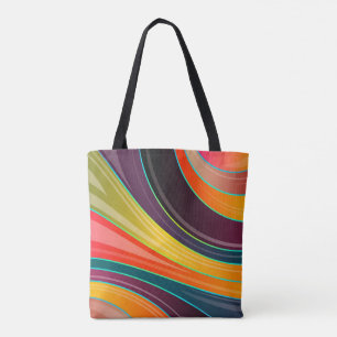 Bolso De Tela Diseño colorido del arco iris espiral abstracto