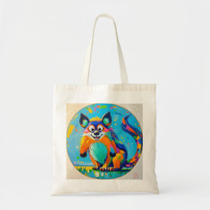 Bolso De Tela Diseño colorido y abstracto de arte animal