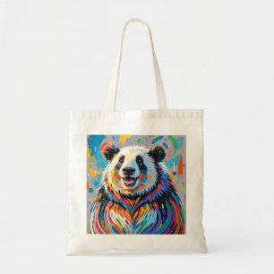 Bolso De Tela Diseño colorido y abstracto de arte animal panda