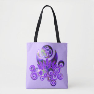 Bolso De Tela Diseño compuesto - OM LOTUS violeta + tu trasero.