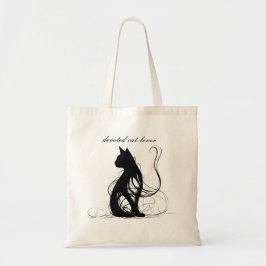 Bolso De Tela diseño con gato negro abstracto