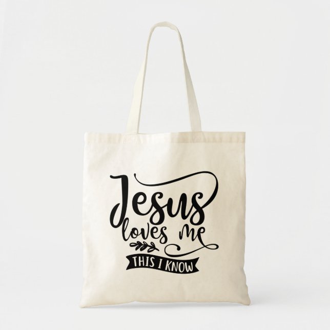 Bolso De Tela Diseño cristiano Jesús me ama (Frente)