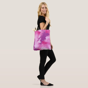 Bolso De Tela Diseño de acuarela de color rosa púrpura