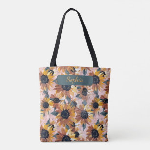 Bolso De Tela Diseño de acuarela de girasol
