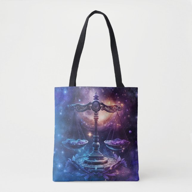 Bolso De Tela Diseño de acuarela de Rótulo libra zodiac (Anverso)