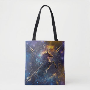 Bolso De Tela Diseño de acuarela de Rótulo Sagittarius Zodiac