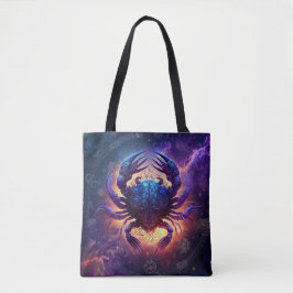 Bolso De Tela Diseño de acuarela de Rótulo zodiaco de cáncer