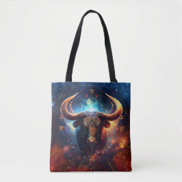 Bolso De Tela Diseño de Acuarela del Signo Zodiacal Tauro