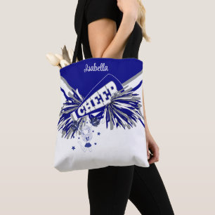 Bolso De Tela Diseño de animador gris, blanco y azul 2