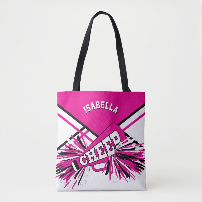 Bolso De Tela Diseño de animadores blancos, negros y rosados cal (Anverso)