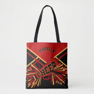 Bolso De Tela Diseño de animadores de color rojo oscuro, negro y