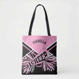 Bolso De Tela Diseño de animadores rosa, negro y blanco