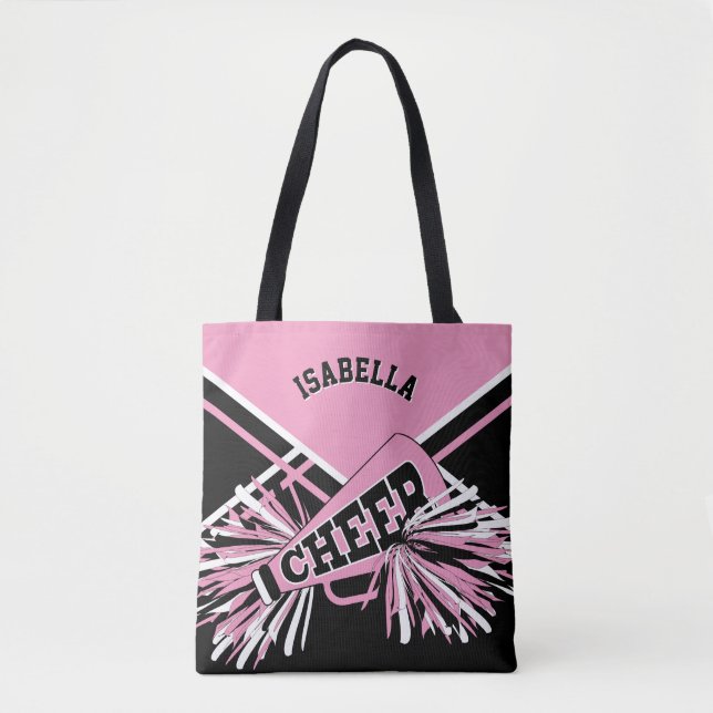 Bolso De Tela Diseño de animadores rosa, negro y blanco (Anverso)