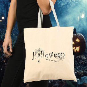 Bolso De Tela Diseño de Araña de Halloween Truco o Truco Espeluz