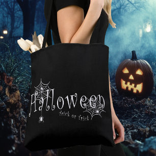 Bolso De Tela Diseño de Araña de Halloween Truco o Truco Espeluz