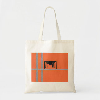 Bolso De Tela Diseño de araña geométrica negro y naranja