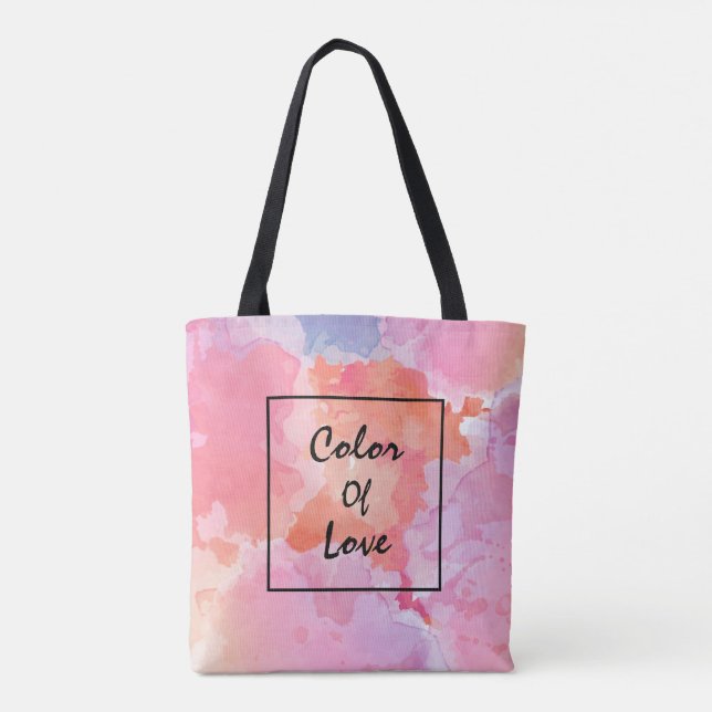 Bolso De Tela Diseño de arte abstracto de acuarela (Reverso)