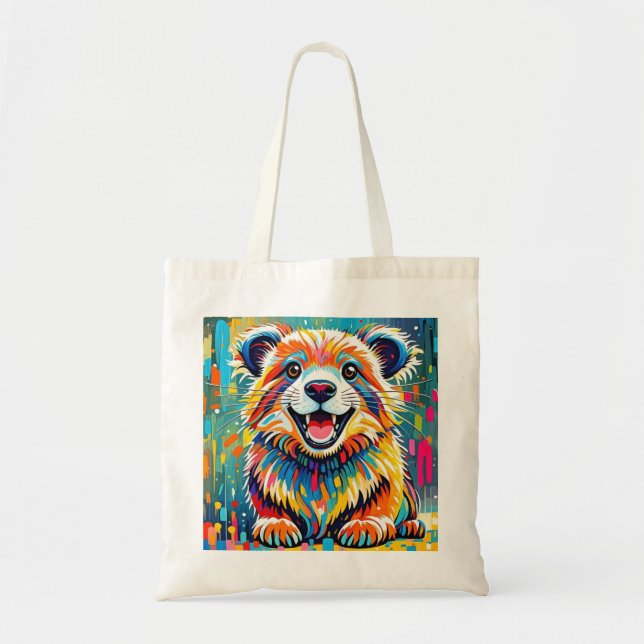 Bolso De Tela Diseño de arte animal con audaz, dinámico (Frente)