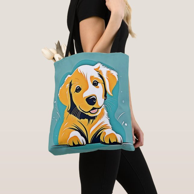 Bolso De Tela Diseño de arte de cachorros (Detalle)