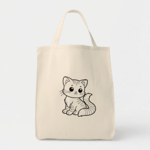 BOLSO DE TELA DISEÑO DE ARTE DE CUTE CAT