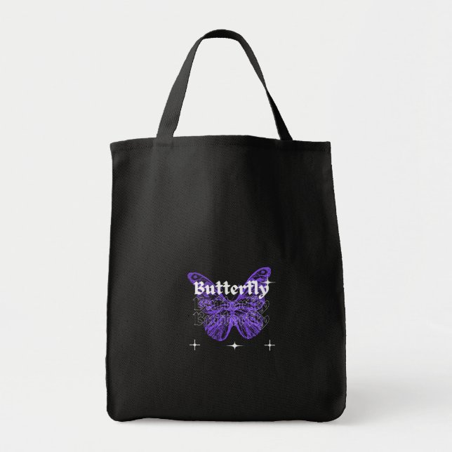 Bolso De Tela diseño de arte de mariposa linda (Frente)
