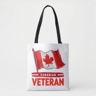 Bolso De Tela Diseño de arte digital para veteranos de Canadá