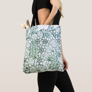 Bolso De Tela Diseño de arte Doodle en el tote comercial