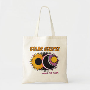 Bolso De Tela Diseño de arte pop de eclipse solar total 2025