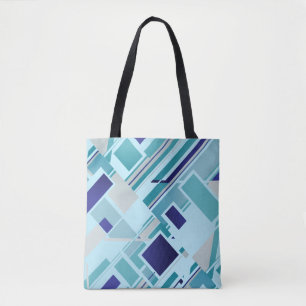 Bolso De Tela Diseño de aspecto de MCM inclinado por Aqua gris V