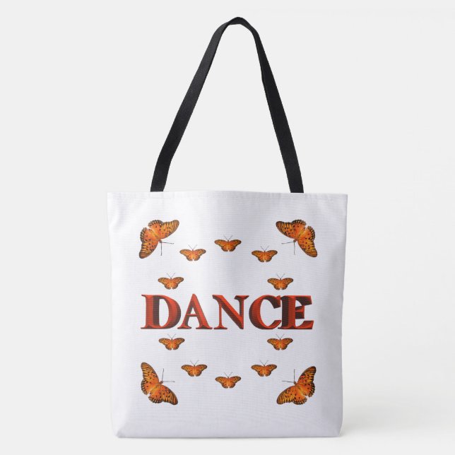 Bolso De Tela Diseño de baile con mariposas (Anverso)