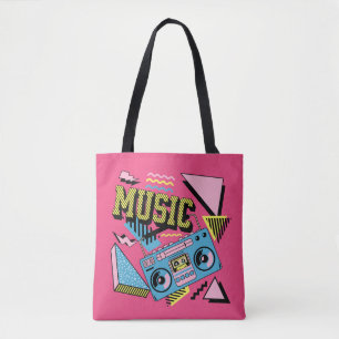 Bolso De Tela Diseño de boombox de música de estilo retro