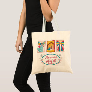 Bolso De Tela Diseño de Bordado a Máquina de Navidad – Ángel