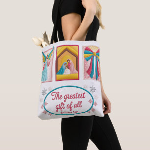 Bolso De Tela Diseño de Bordado a Máquina de Navidad – Ángel