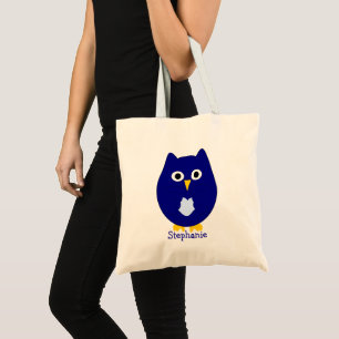 Bolso De Tela Diseño de búho personalizado Blue Owl