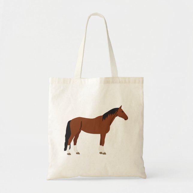 Bolso De Tela Diseño de caballos (Frente)