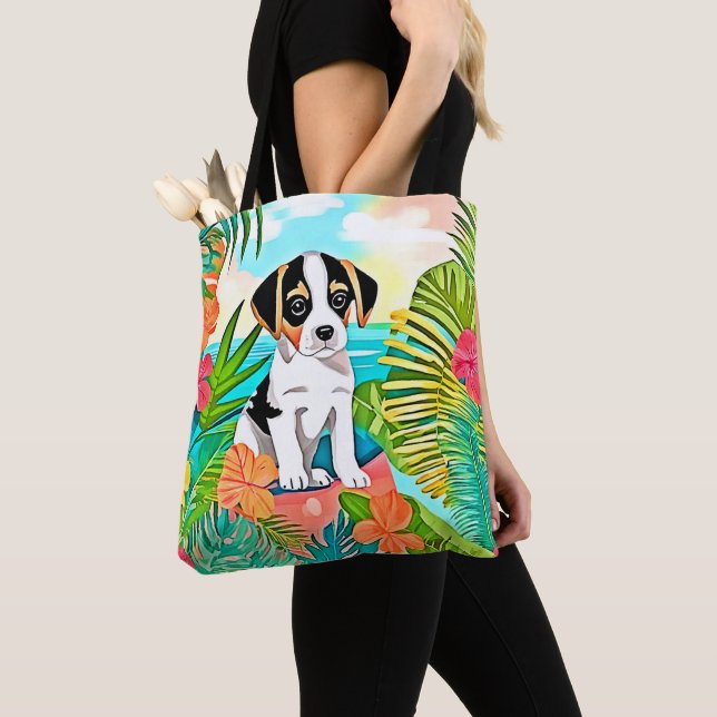 Bolso De Tela Diseño de cachorros de paraíso (Detalle)