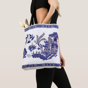 Bolso De Tela Diseño de China azul y salvaje