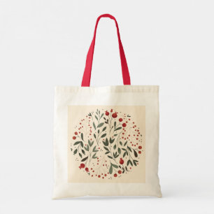 Bolso De Tela Diseño de círculo de bayas florales