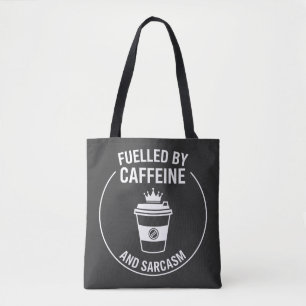 Bolso De Tela Diseño de cita divertida con cafeína y sarcasmo