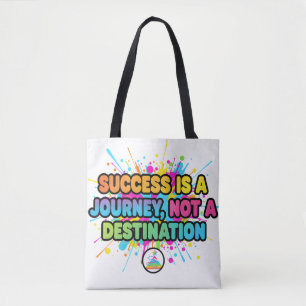 Bolso De Tela Diseño de cita motivacional de éxito es un viaje